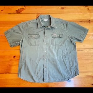 Carhartt Relaxed Fit Short Sleeve Button Down Shirt Men's 2XL Canvas Work Wear